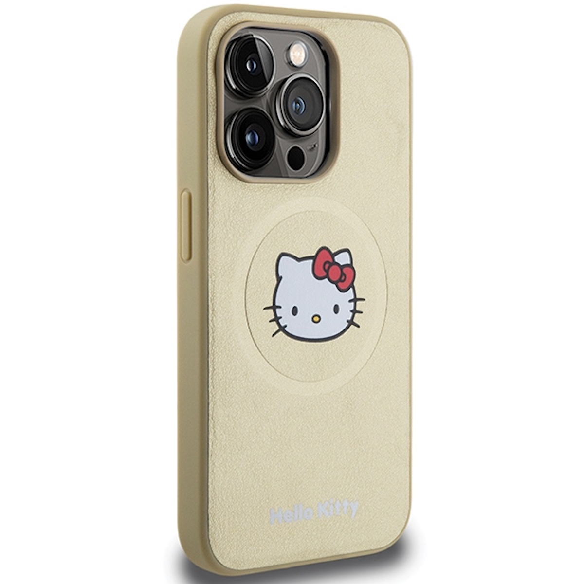 HELLO KITTY BY CHEFMADE Leather Kitty Schutzhülle Pro MagSafe Head Gold iPhone Apple, Backcover, Cover 15 Design, Max