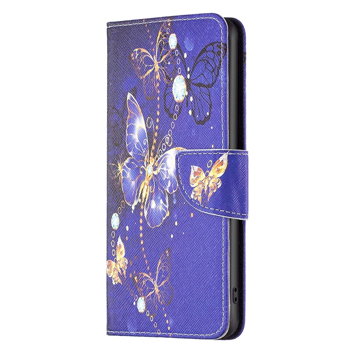 Galaxy Motiv WIGENTO Kreditkarten / Bookcover, A25 Druck Muster Fach, Geld Lila Samsung, & mit Book 5G, Tasche Wallet
