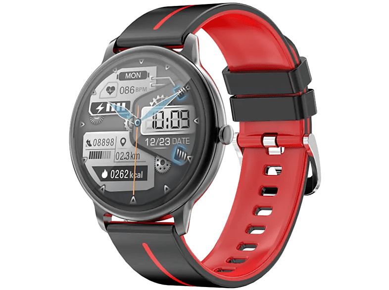 MANIKE KM60 Smartwatch stainless steel Silikon, 140 - 210 mm, Schwarz