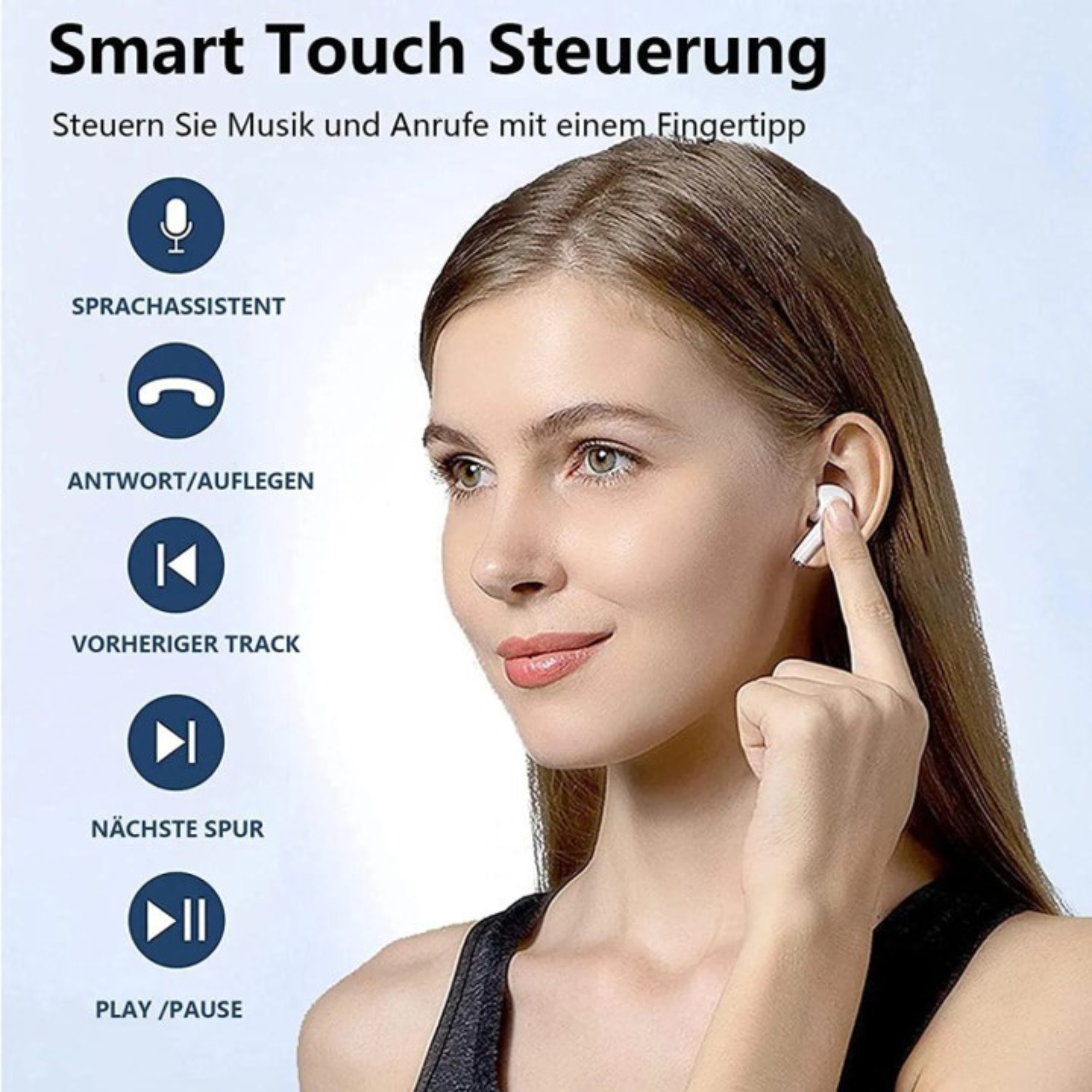 MANIKE Weiß In-ear Kopfhörer Bluetooth XD19, Bluetooth