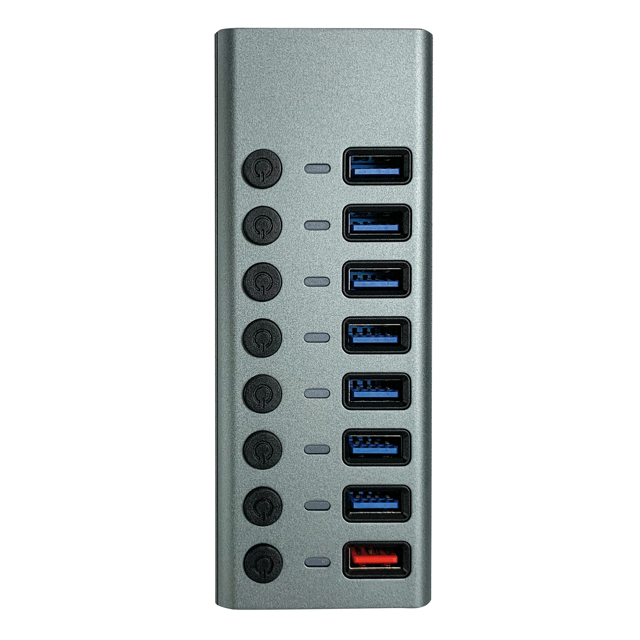 MAXTRACK CH11L 8 Port, USB Hub, aluminiumfarben