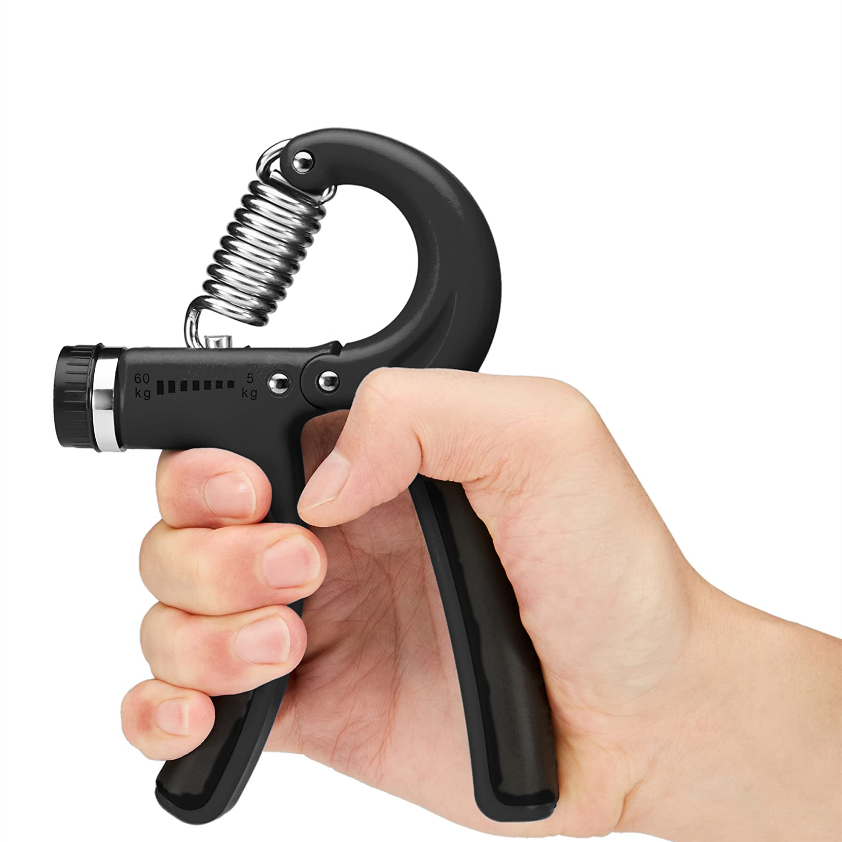 Nahaufnahme eines schwarzen Armbands mit einer Smartwatch.