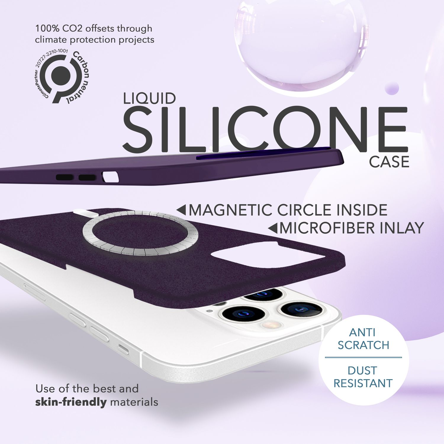NALIA Liquid Silikon MagSafe Hülle Backcover, 2x & Apple, Pro 14 Schutzglas, Burgund Max, Display iPhone