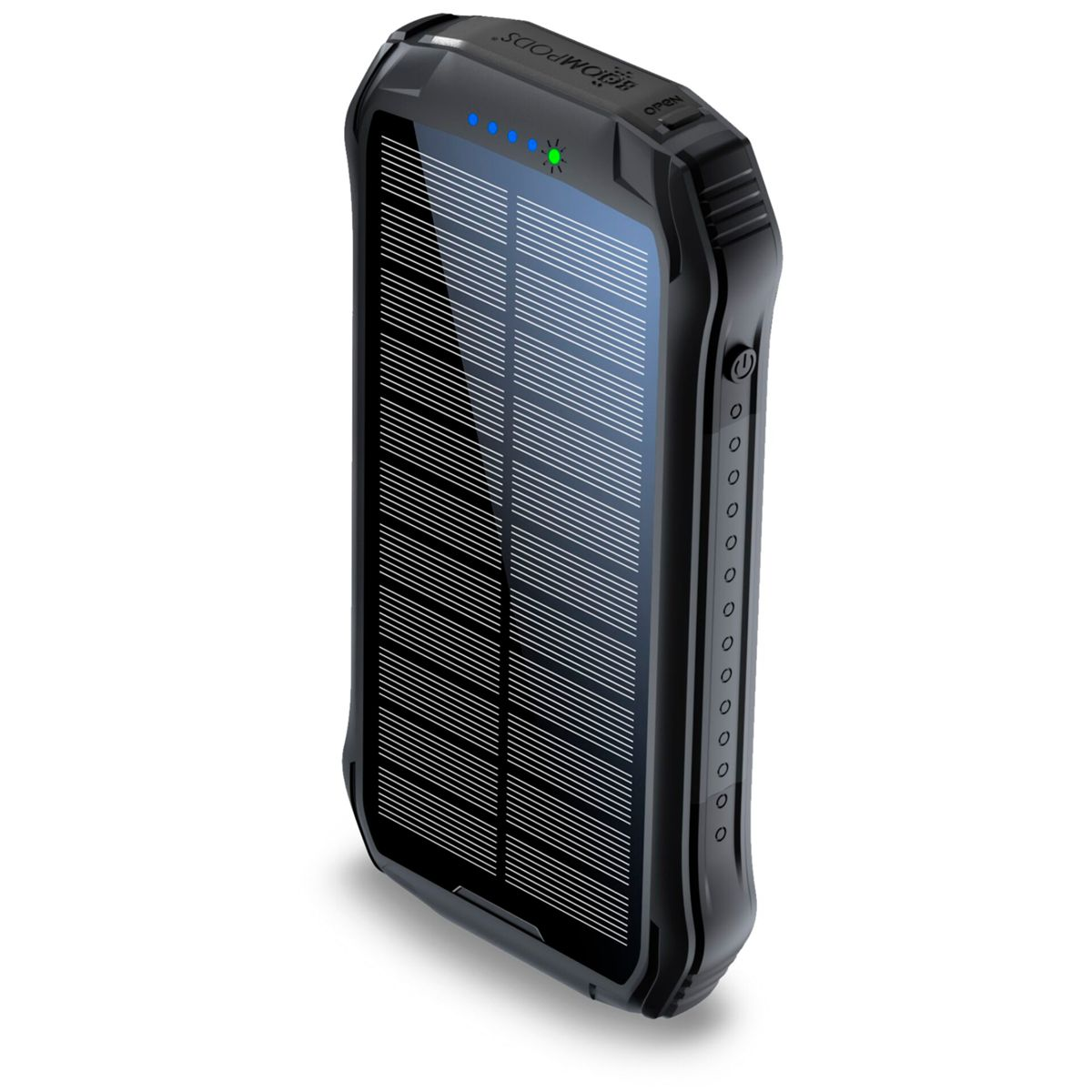 BOOMPODS Neutron Solar Powerbank / 10000 schwarz 10.000mAh silber schwarz Powerbank