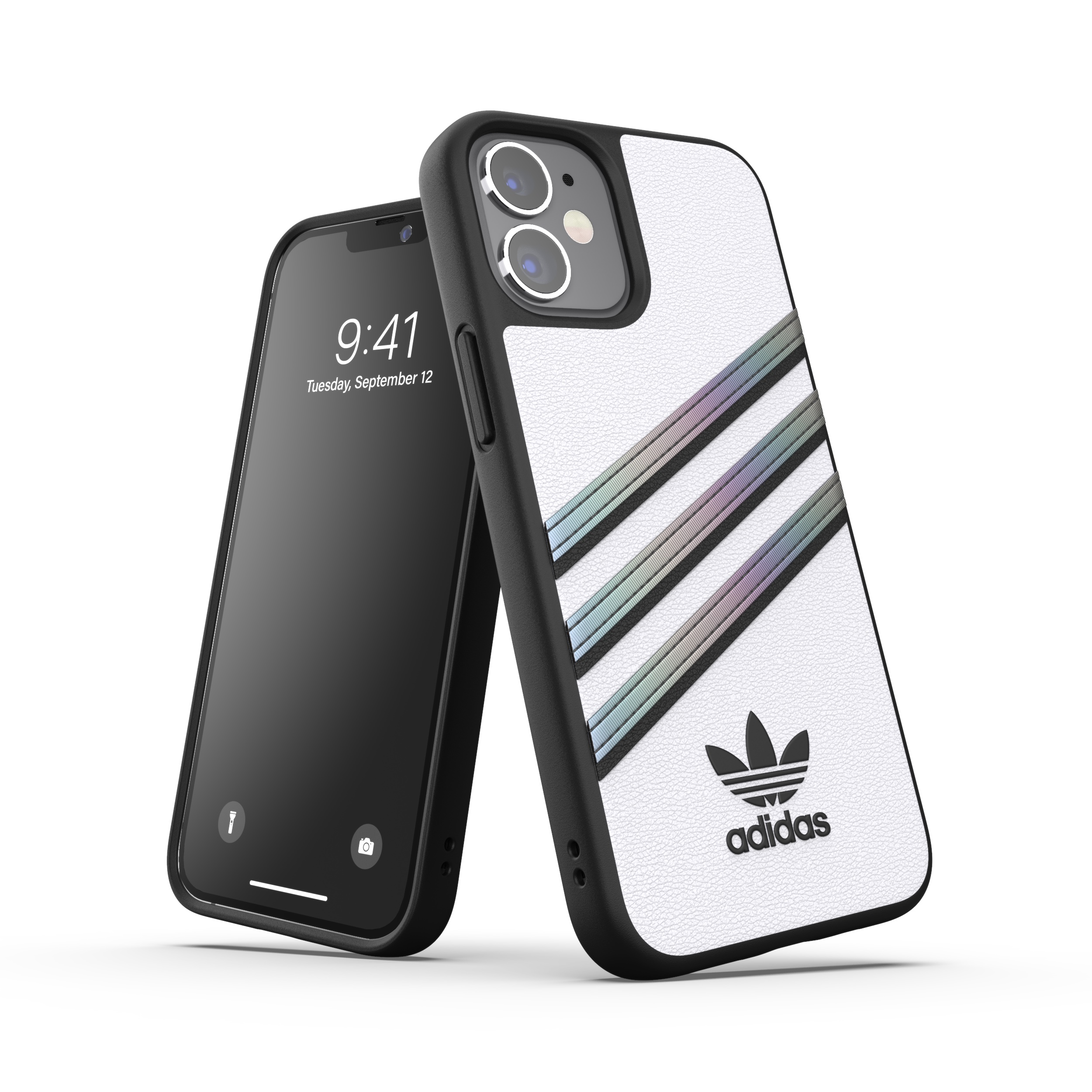 MINI, Case APPLE, PU Moulded WHITE Woman, Backcover, IPHONE 12 ADIDAS