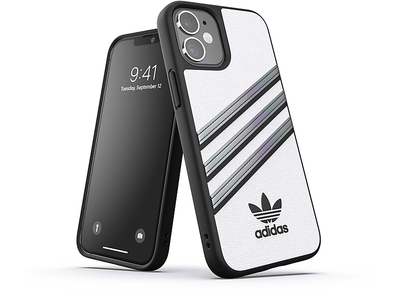 ADIDAS Moulded Backcover, PU Case WHITE 12 APPLE, IPHONE Woman, MINI,