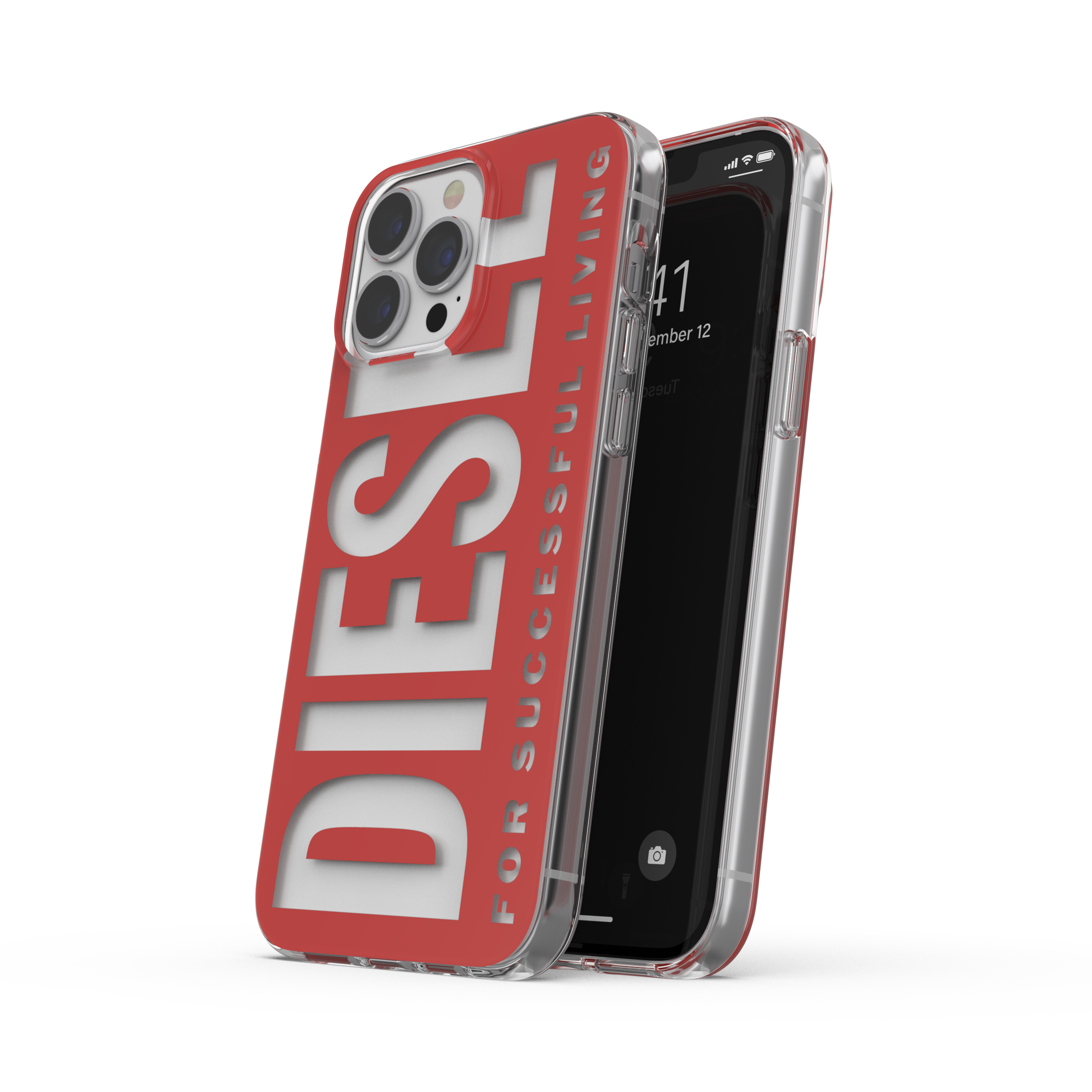 Diesel APPLE, 13 MAX, Backcover, DIESEL RED Clear Graphic, Case IPHONE PRO