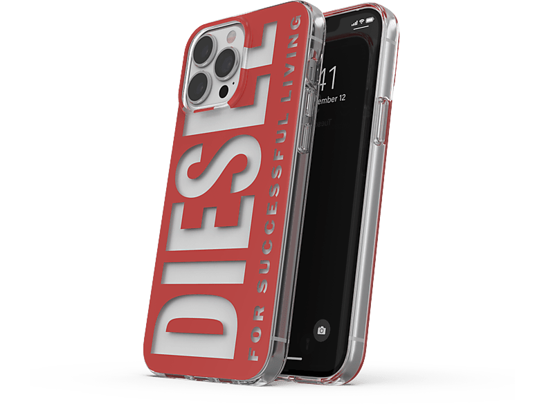 DIESEL Clear Case Diesel Graphic, Backcover, APPLE, IPHONE 13 PRO MAX, RED