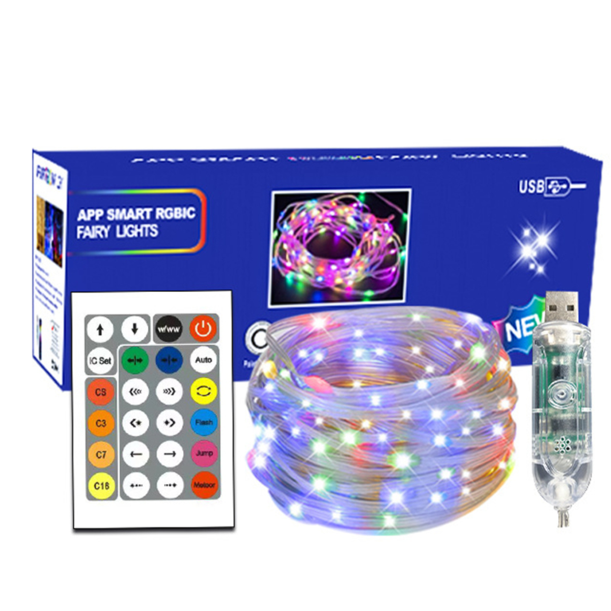 UWOT Stripes, white Bluetooth&APP-Steuerung, LED weihnachtliches 20M Lichtstreifen-USB: Atmosphärenlicht Sprachaktivierter