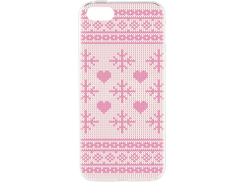 Cardcase IPHONE 5/5S/SE, PINK Xmas Ugly APPLE, Sweater, FLAVR Backcover,