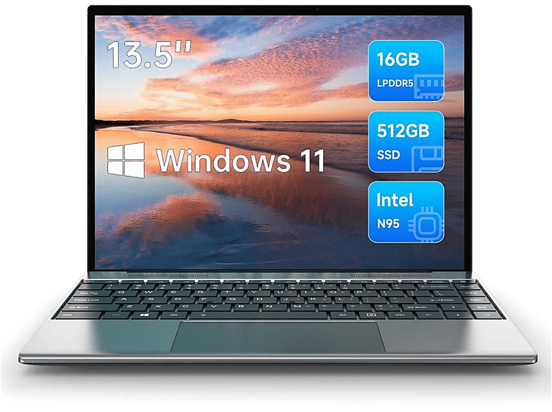 Zoll Laptop RAM, Display, Plus, Intel®, GB mit ALLDOCUBE SSD, 512,0 GB 13,5 512,0 Grau GT Book13