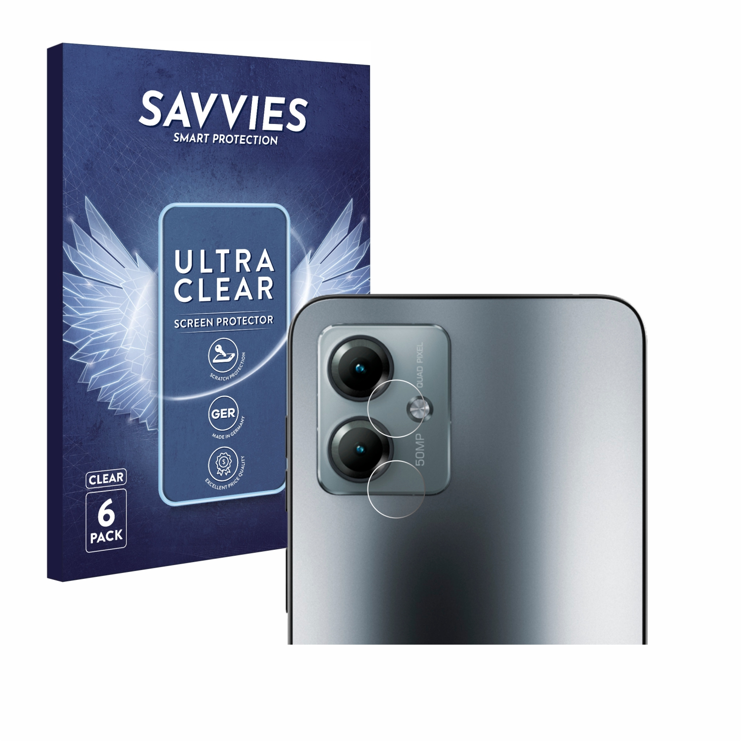 SAVVIES 6x Schutzfolie(für G14) Motorola klare Moto