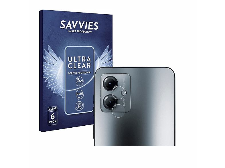 SAVVIES 6x Schutzfolie(für klare Moto G14) Motorola
