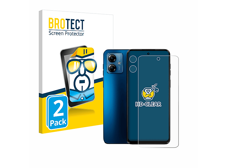 BROTECT 2x klare Moto G14) Motorola Schutzfolie(für