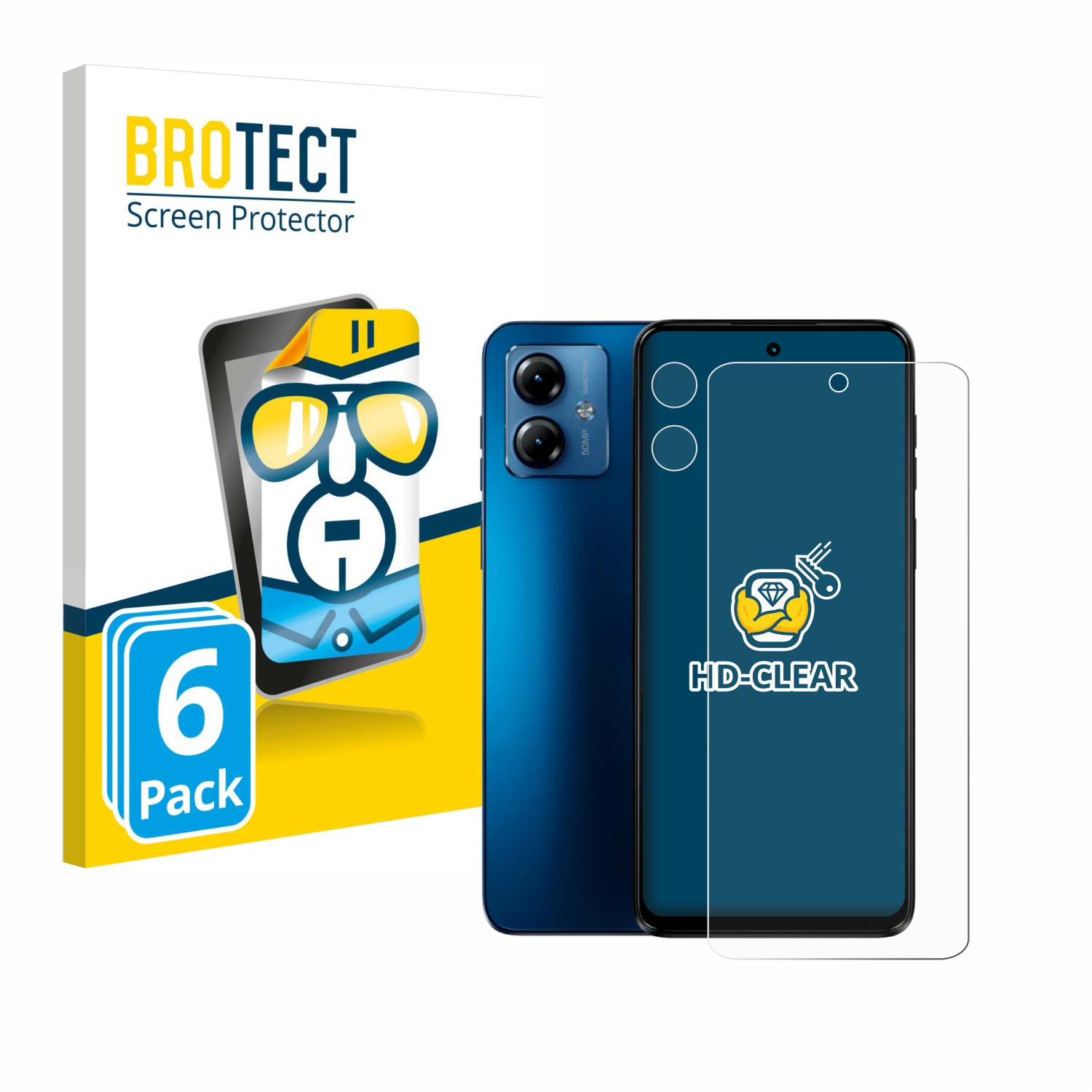 G14) Motorola klare Moto 6x Schutzfolie(für BROTECT