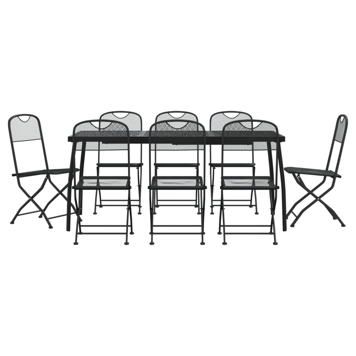 Anthrazit Gartentisch- 3211815 Stuhlset, VIDAXL und