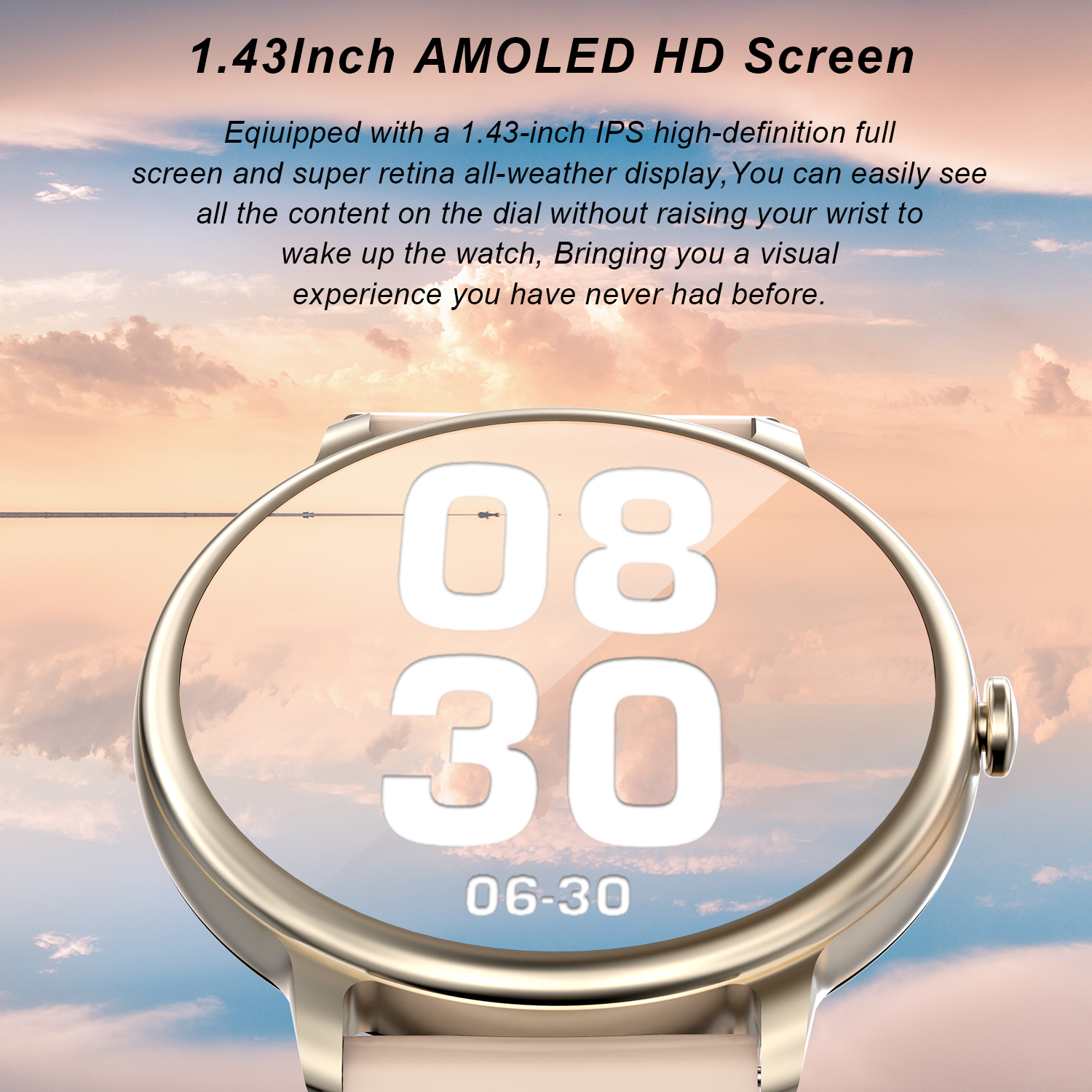 MANIKE KM60 Smartwatch stainless steel 210 Silikon, mm, 140 - Orange