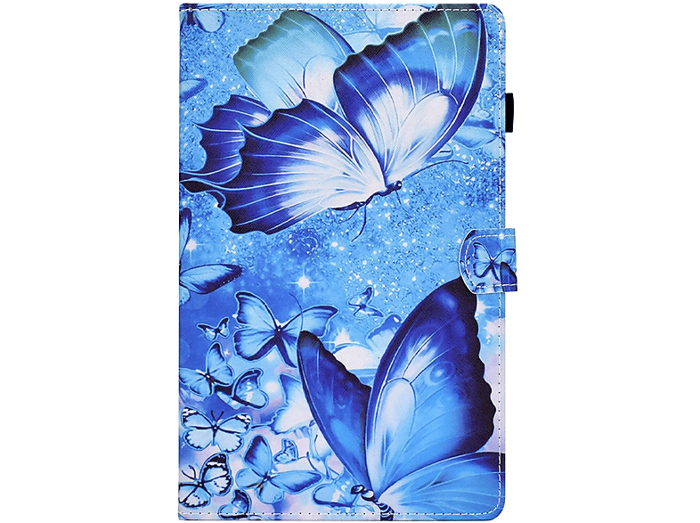 WIGENTO Muster Motiv Cover aufstellbar Tablethülle Full Cover für Samsung Kunststoff / Silikon / Kunstleder, Blau mit Druck