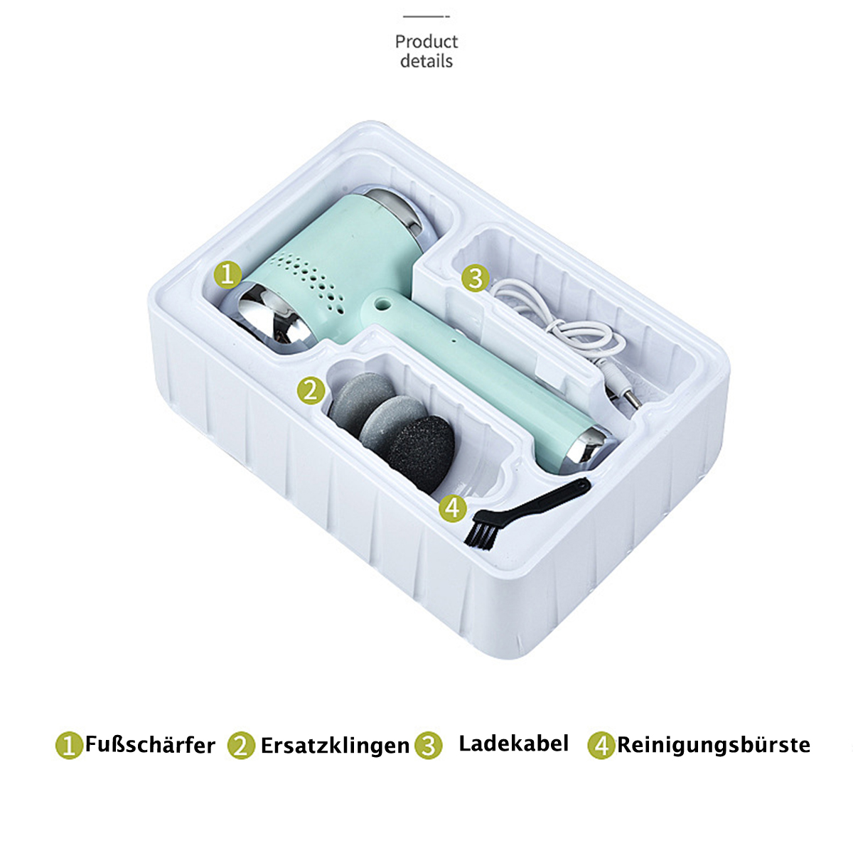 Automatischer - Sie Ihre BRIGHTAKE Pediküre ohne elektrischer Glätten Aufwand Fußschleifer Füße Grün