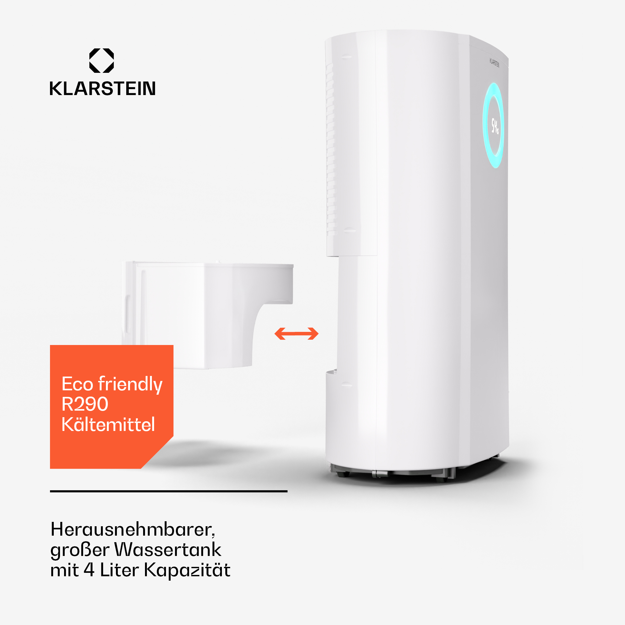 Weiß, Pro Luftentfeuchter 30 m²) Raumgröße: Connect KLARSTEIN DryFy