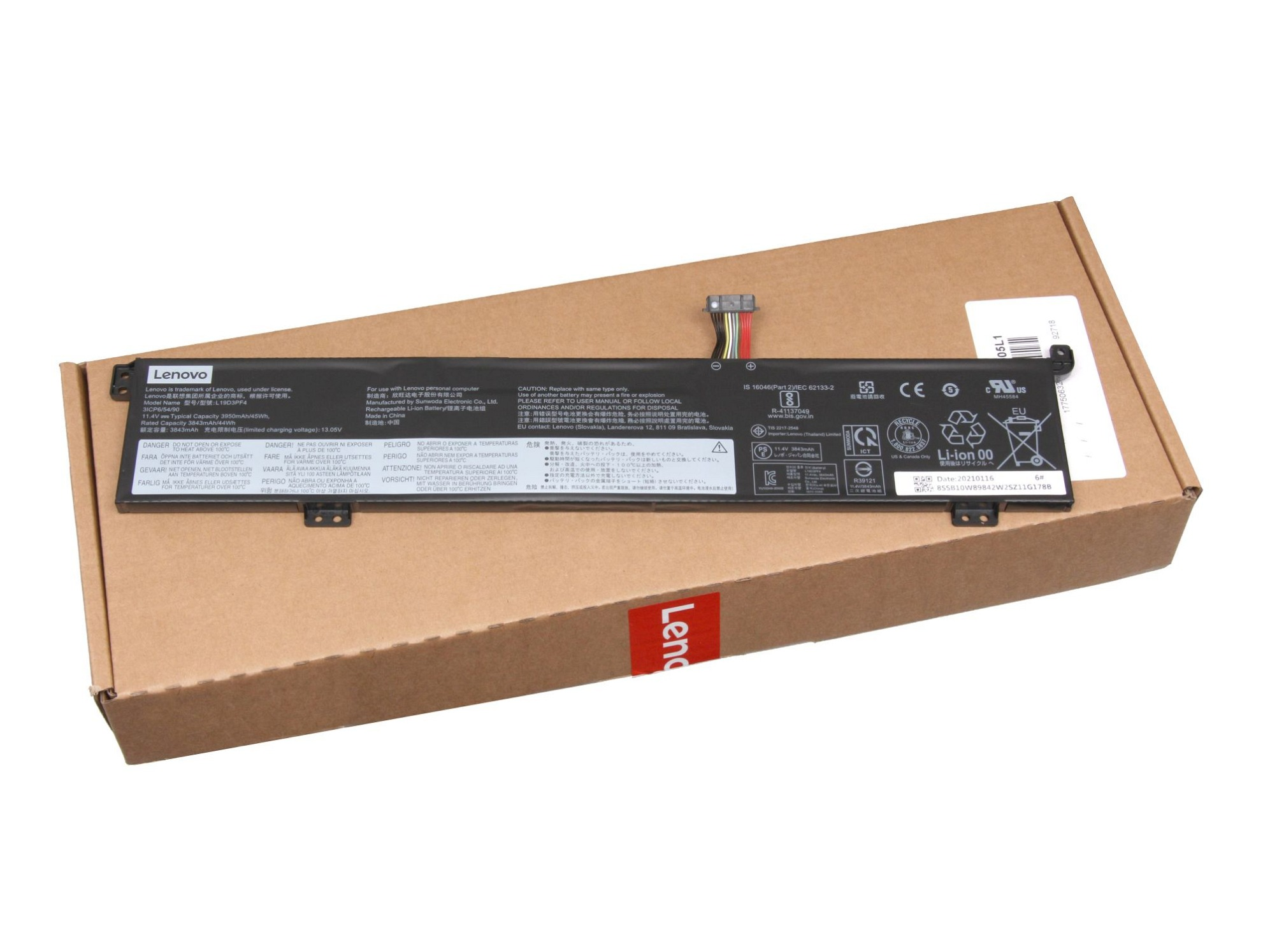 11.4 Akku, SB10W89840 3950 Li-Polymer LENOVO mAh Original Volt,