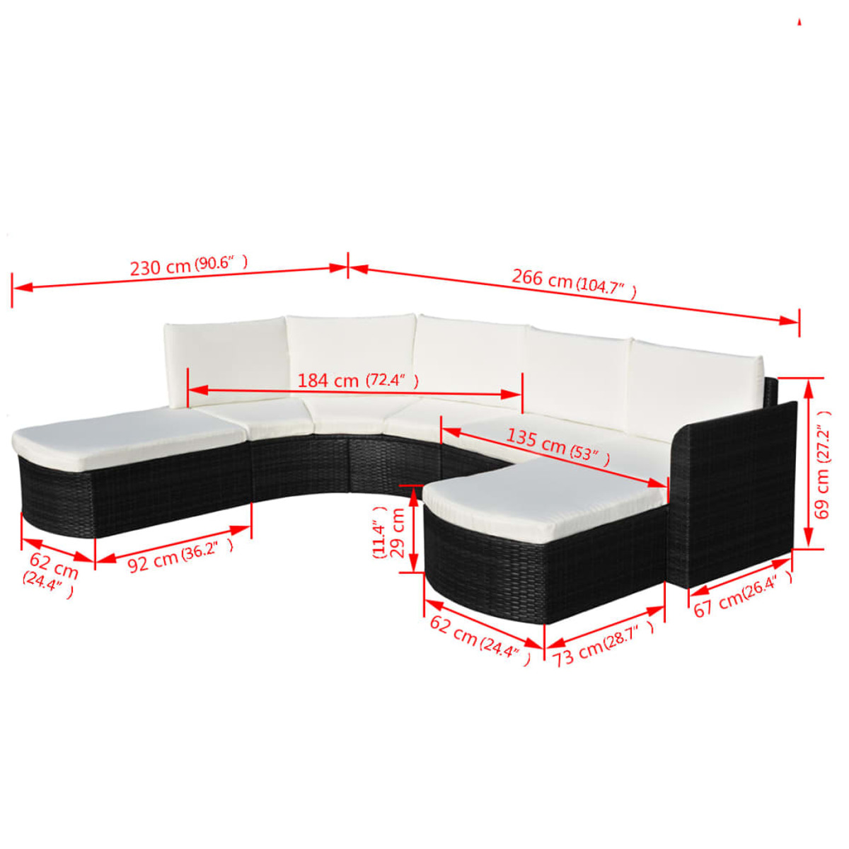 Schwarz Gartentisch- Stuhlset, VIDAXL und 43299