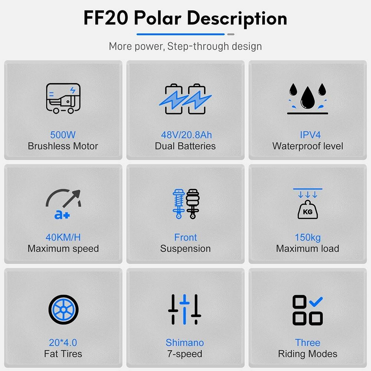 FAFREES FF20 Kompakt-/Faltrad (Laufradgröße: Blau) Unisex-Rad, 20 Zoll