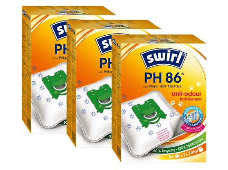 SWIRL EcoPor® Anti Odour PH 86 Staubsaugerbeutel
