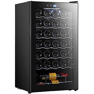 Vinoteca libre instalación - CECOTEC Bolero GrandSommelier 34030 Black Compressor, 34 botellas, Black