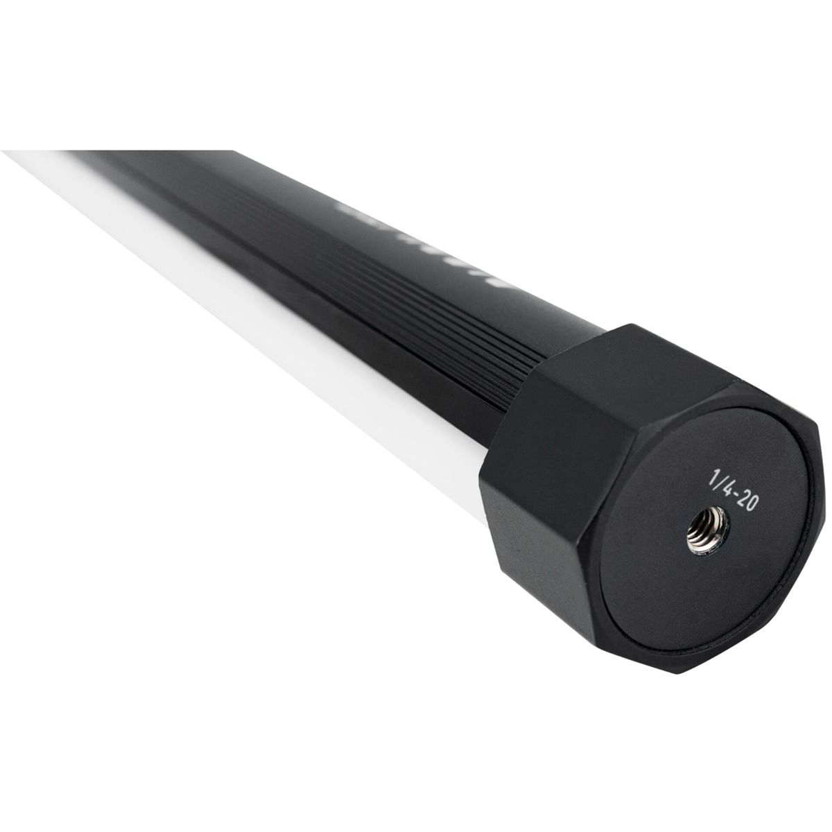 Schwarz-weißes LED-Licht mit sechseckiger Basis und dem Text 1/4-20.