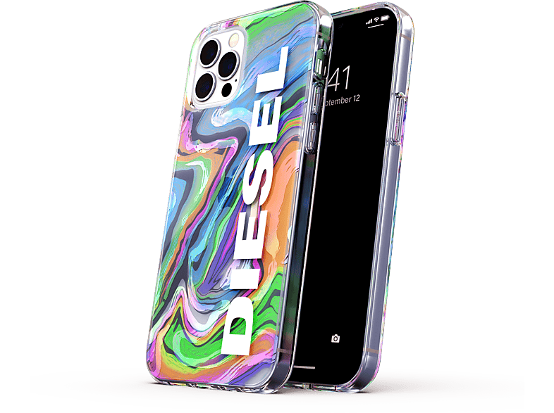 DIESEL Clear Case Digital Holographic AOP, Backcover, APPLE, IPHONE 12/12 PRO, COLOURFUL