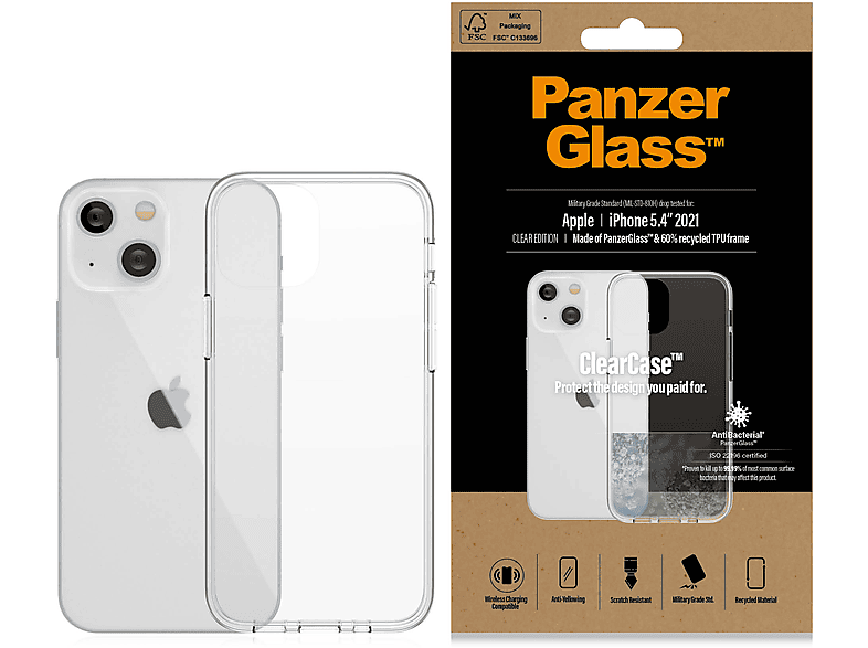 PANZERGLASS ClearCase, Backcover, APPLE, IPHONE 13 MINI, CLEAR
