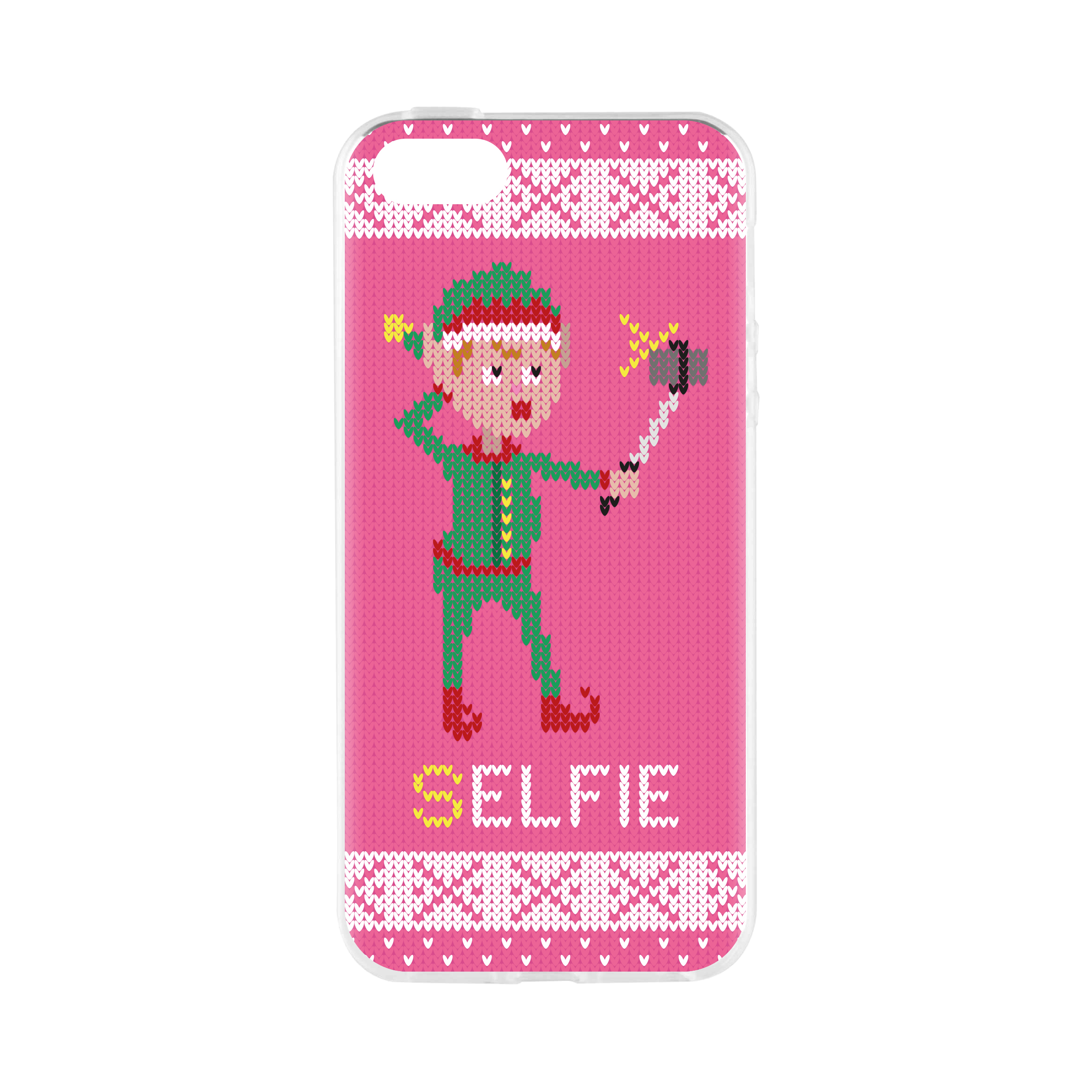 FLAVR Cardcase IPHONE Backcover, Selfie Xmas Ugly APPLE, Elfie, Sweater 5/5S/SE, COLOURFUL