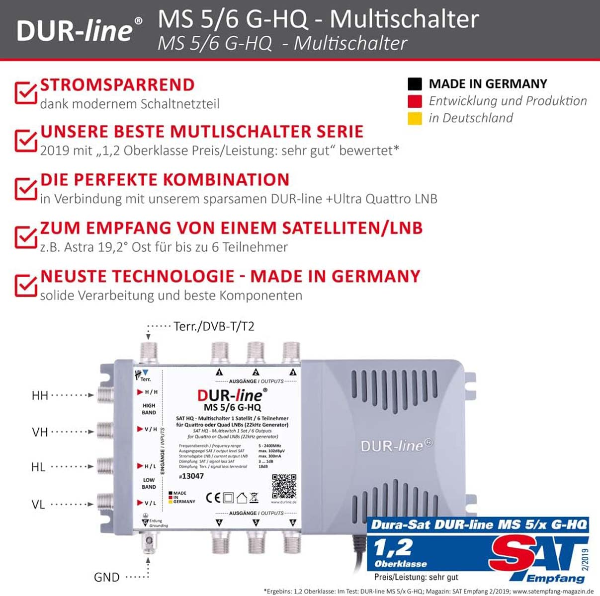 DUR-LINE MS 5/6 G-HQ Multischalter