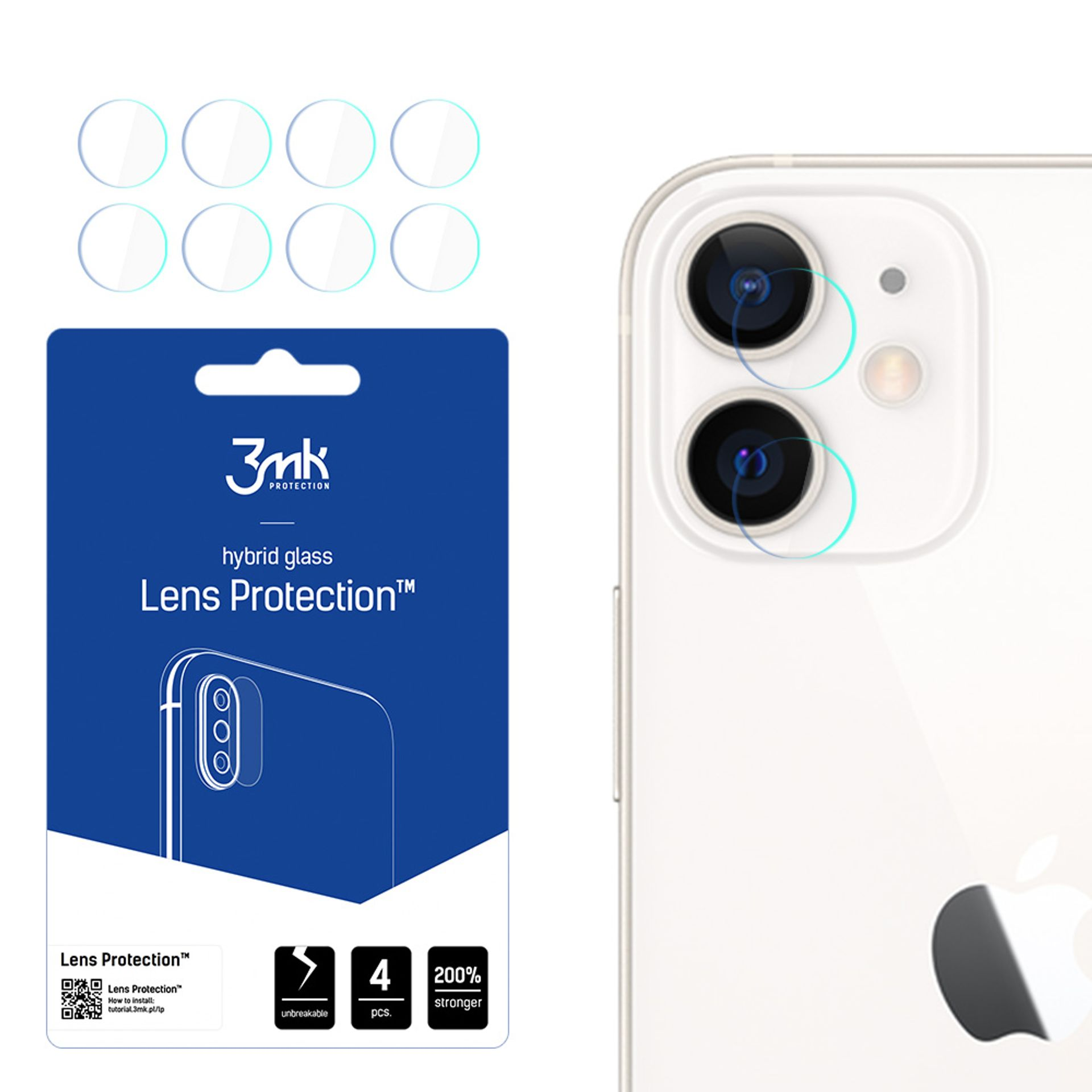 12 Protection 3MK Apple Apple Apple Lens iPhone Glas(für 12) 3mk iPhone -