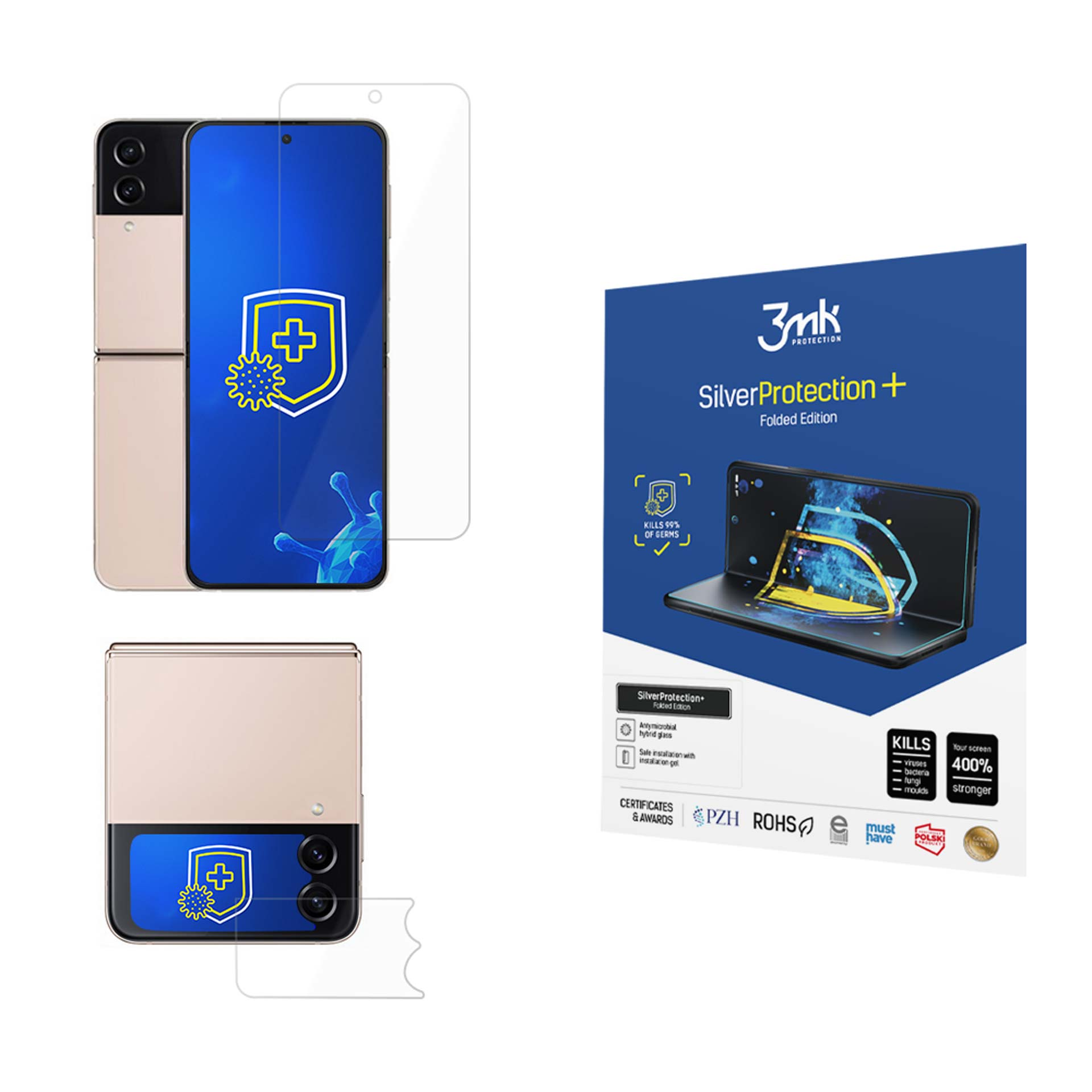 Samsung Folded Samsung Z Flip4) 3MK Z Edition Galaxy SilverProtection+ Flip4 Samsung 3mk Galaxy - Glas(für