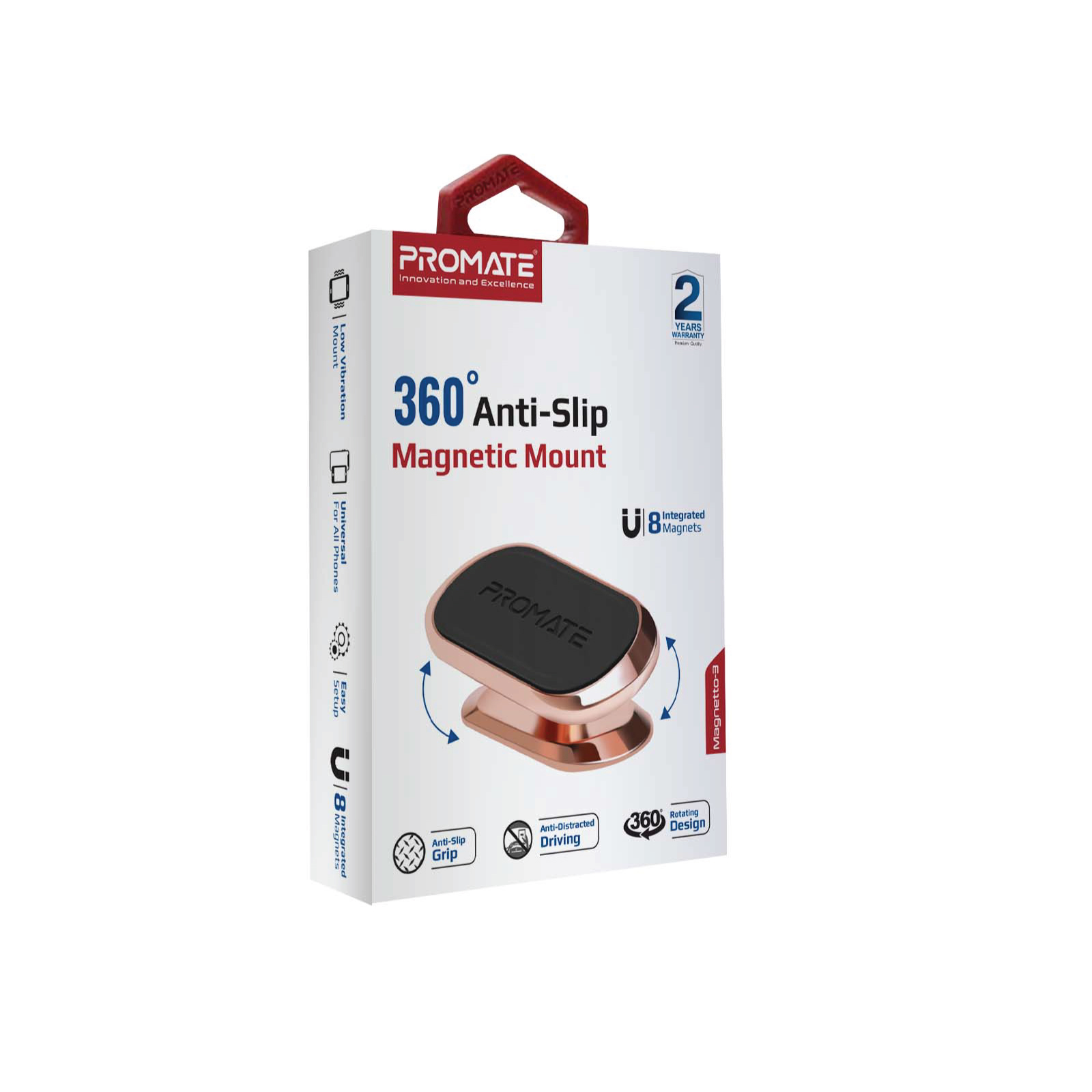 Una caja de soporte magnético para teléfono Promate con diseño antideslizante y 360.