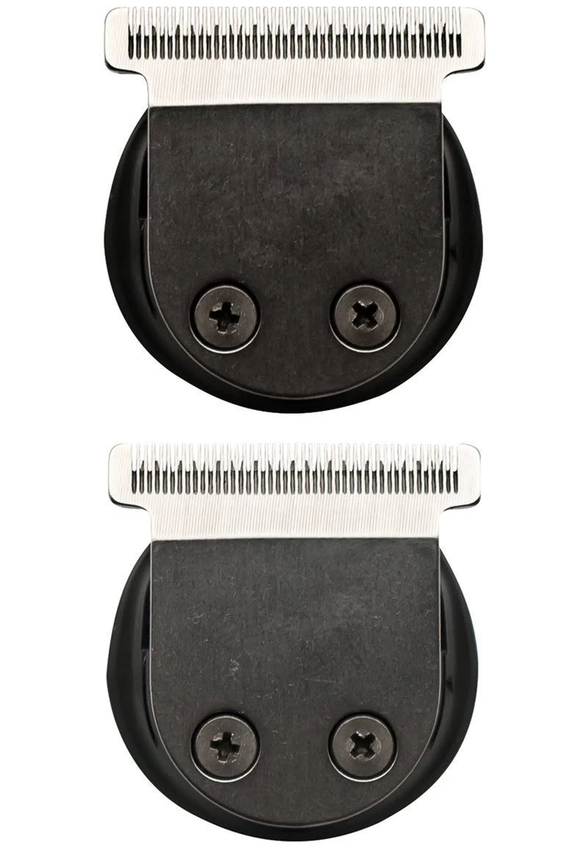 Dwa czarne ostrza do maszynki do włosów.