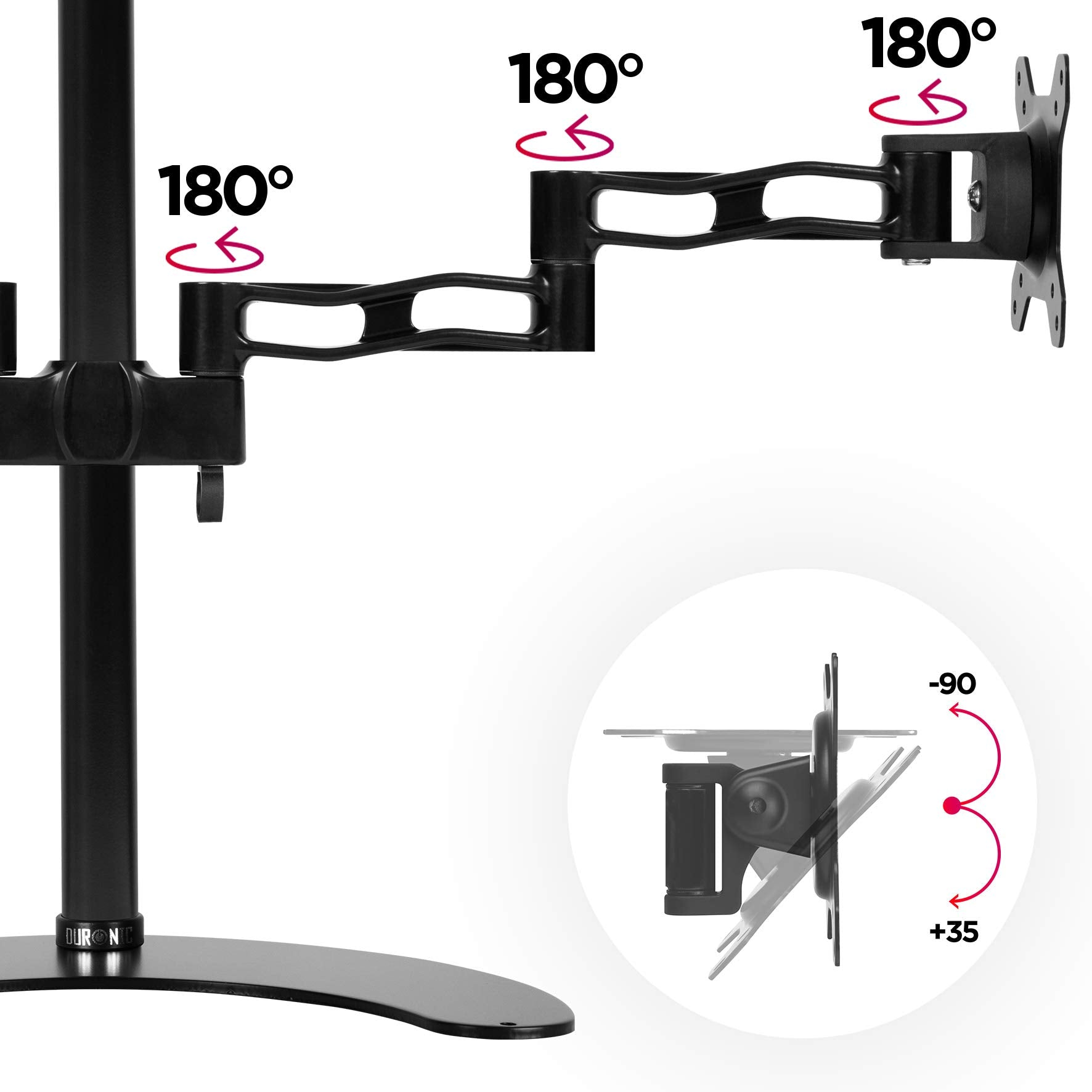 DURONIC DM35D2 Monitorfuß 8kg 27 für | Zoll Kapazität 27\