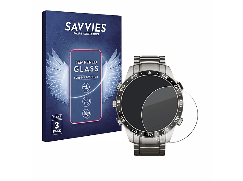 SAVVIES 3x 9H klares Schutzglas(für Garmin Marq Aviator Gen 2)