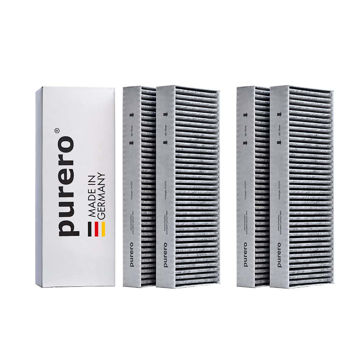 Stck) für PURERO (4 Aktivkohlefilter Bora Premium Ersatzfilter BASIC Dunstabzug AIR2GO