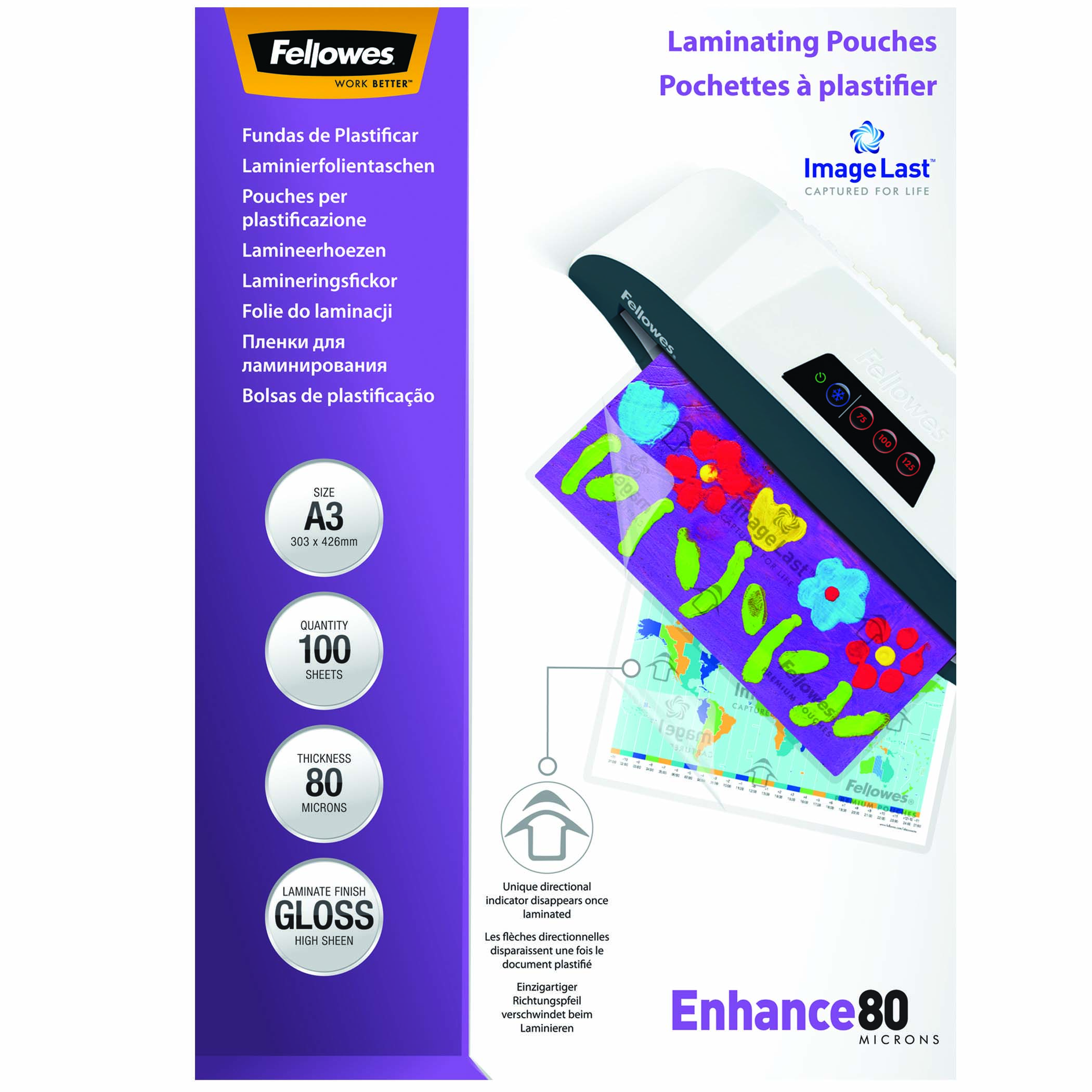 FELLOWES Fellowes IL Lamineerhoezen A3 80 micron (100 stuks) Laminierfolien