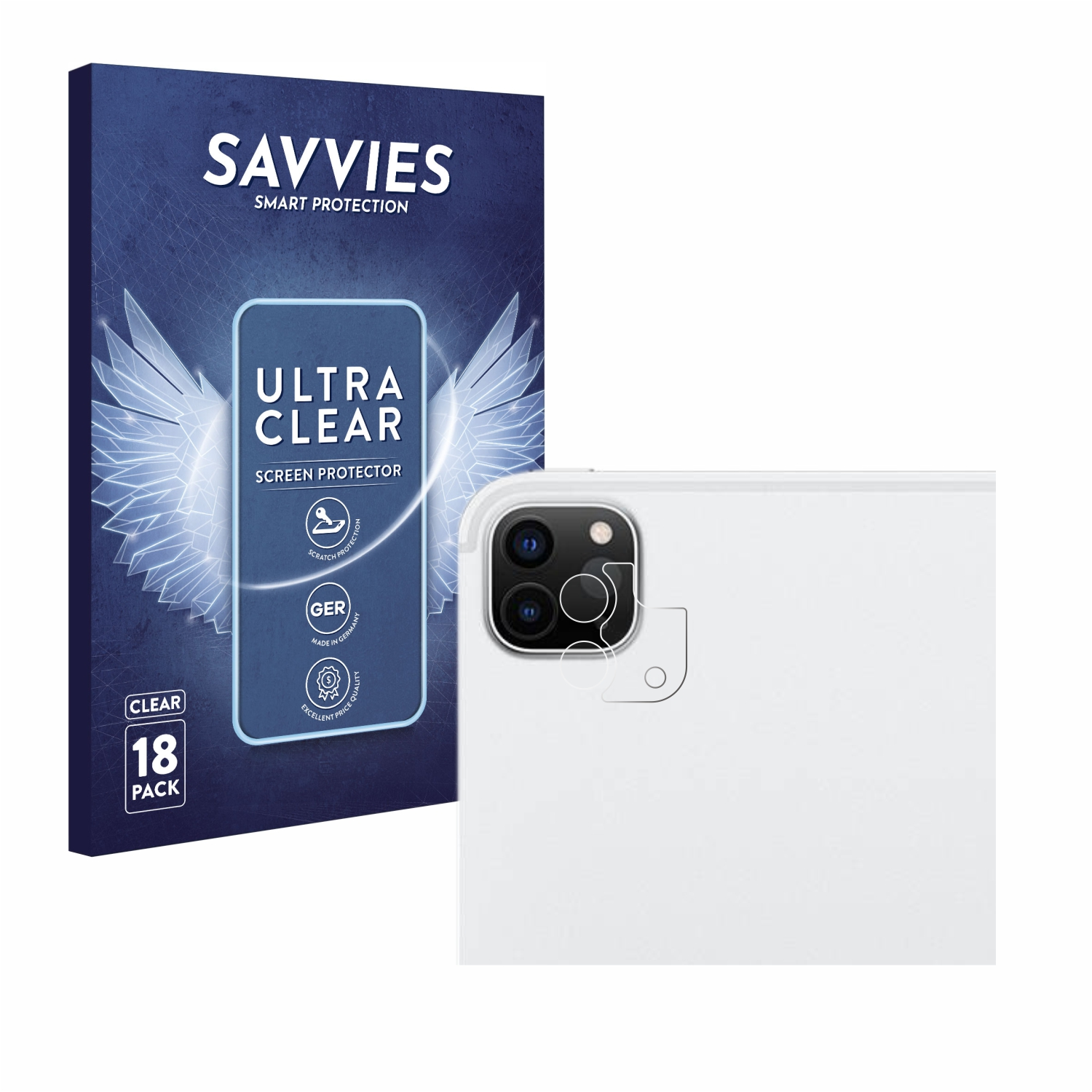 Pro 2021 SAVVIES (5. 18x Schutzfolie(für klare iPad Gen.)) Cellular Apple 12.9\