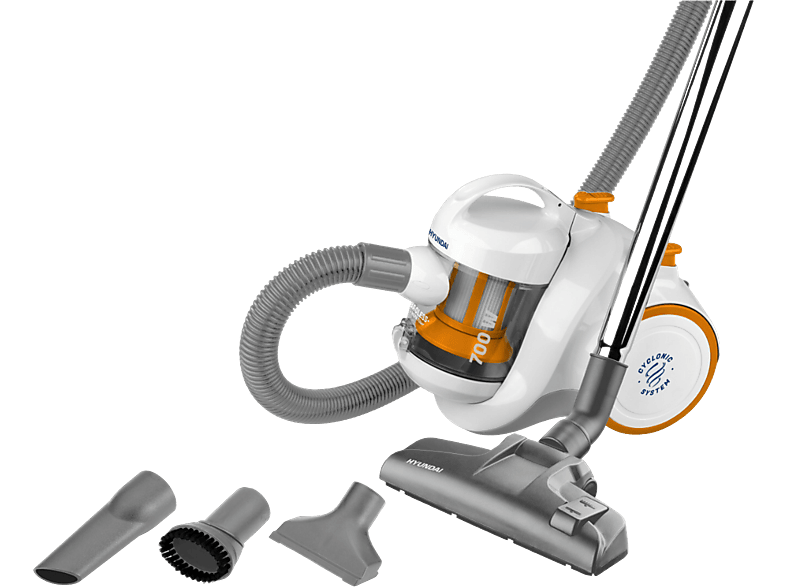 HYUNDAI VC 009 Staubsauger, maximale Leistung: 700 Watt, Weiß / Orange)