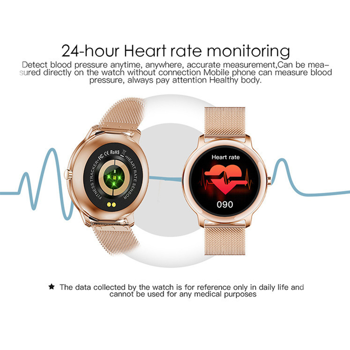 Schlafüberwachung Smartwatch Fitnessuhr Herzfrequenz- Schwarz BRIGHTAKE Leder, mit Intelligente und