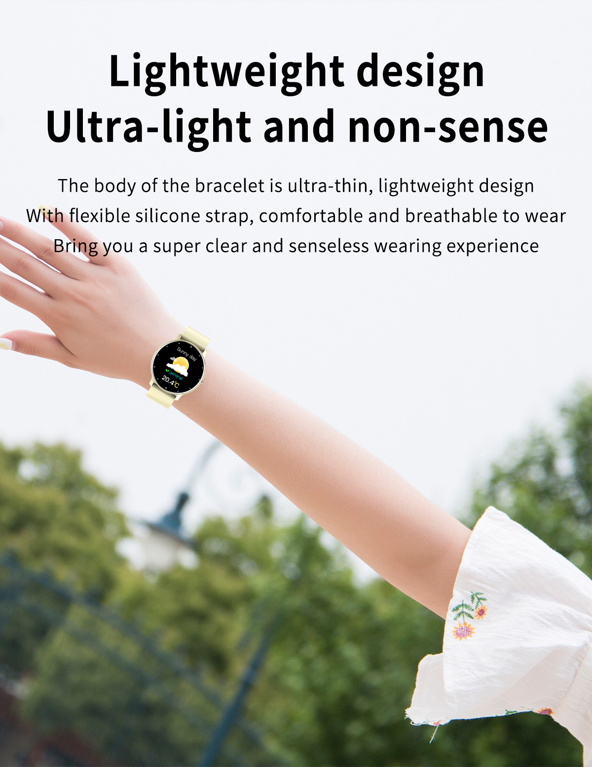 BRIGHTAKE Smartwatch mit Benachrichtigungen Smartwatch Herzfrequenzüberwachung Silikon, und Blau
