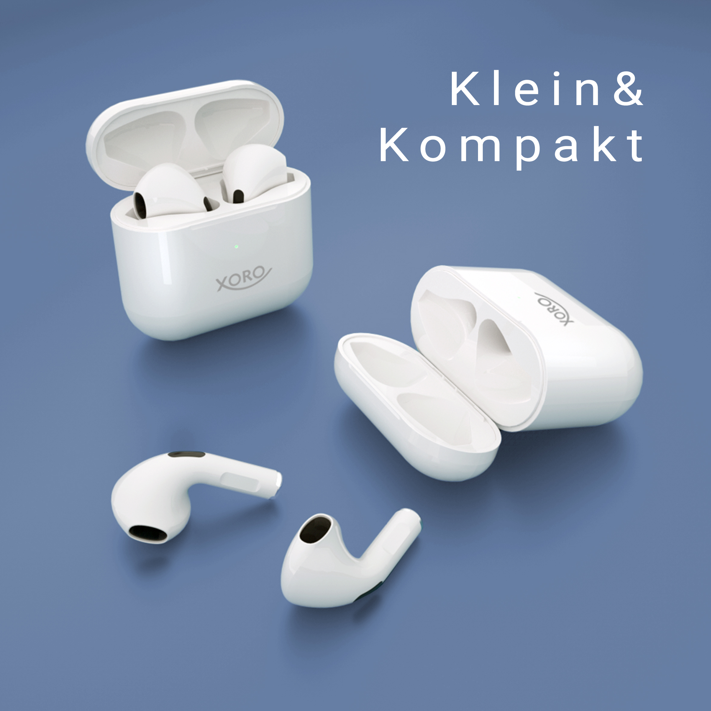 XORO XORO 30 KHB & Ladebox integriertem separater Kopfhörer Akku, Kabelloser 5.0, Bluetooth In-Ear-Kopfhörer mit In-ear White Bluetooth