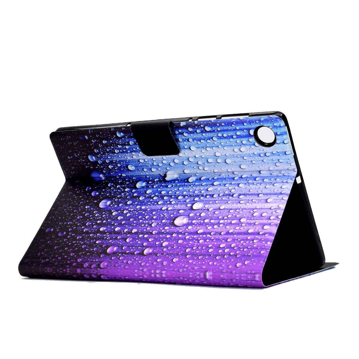 WIGENTO Muster Motiv Wake / Samsung Cover Tablethülle mit UP Druck / aufstellbar Schwarz & Sleep Full für Cover Silikon Kunststoff Kunstleder