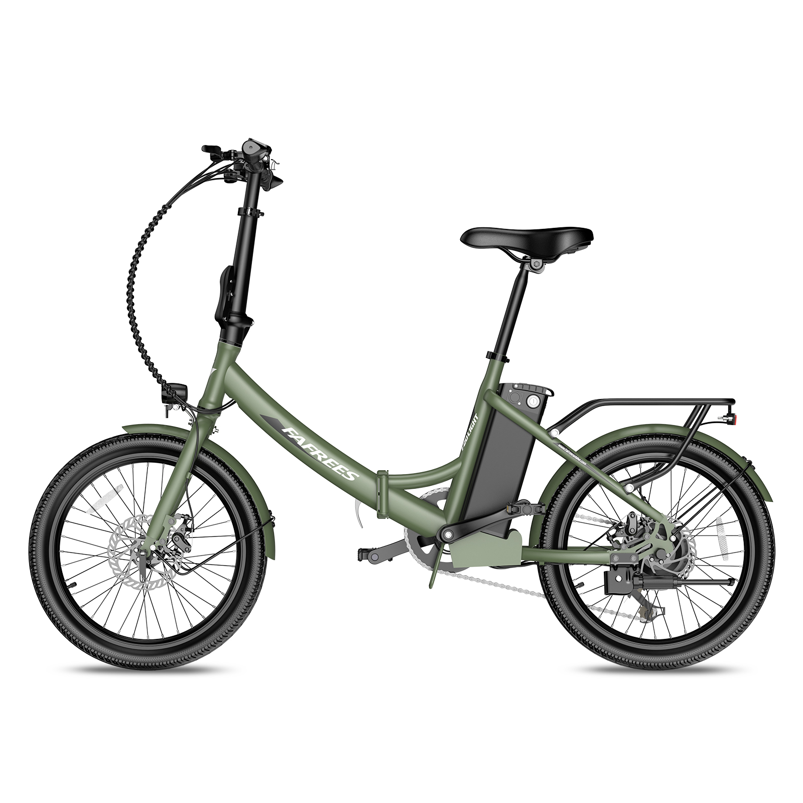 FAFREES E-bike All Terrain Bike Unisex-Rad, (ATB) (Laufradgröße: Schwarz) 20 Zoll