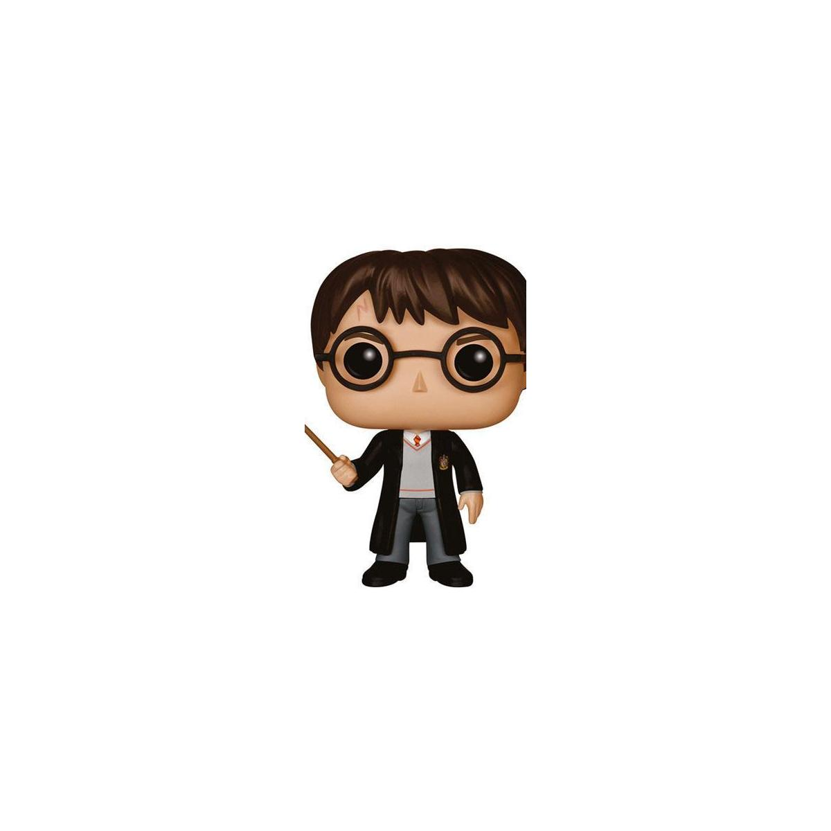 Figurka Funko Pop Harry'ego Pottera, trzymająca różdżkę, w okularach.